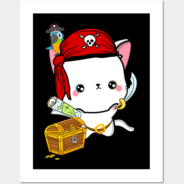 Funny angora cat is a pirate Wall Art by Pet Station